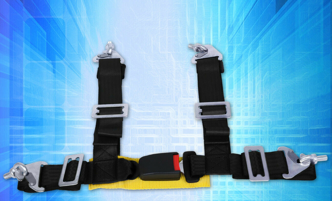2" NYLON 4PT SEAT BELT & SHOULDER HARNESS Black